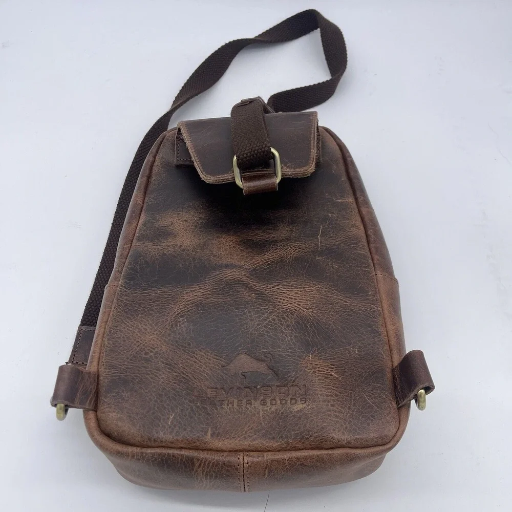 Daily vintage buffalo leather sling‎ bag Livinson Leather Goods Shoulder Bag